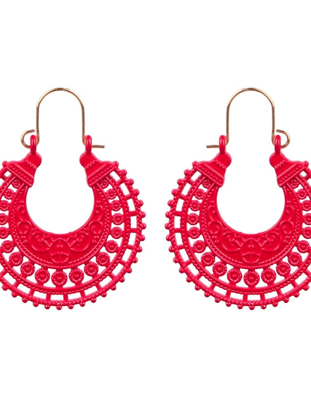 Earrings Chic & Modern Party Moon Earring / Yellow / Red / Green / Fall / Winter for Women