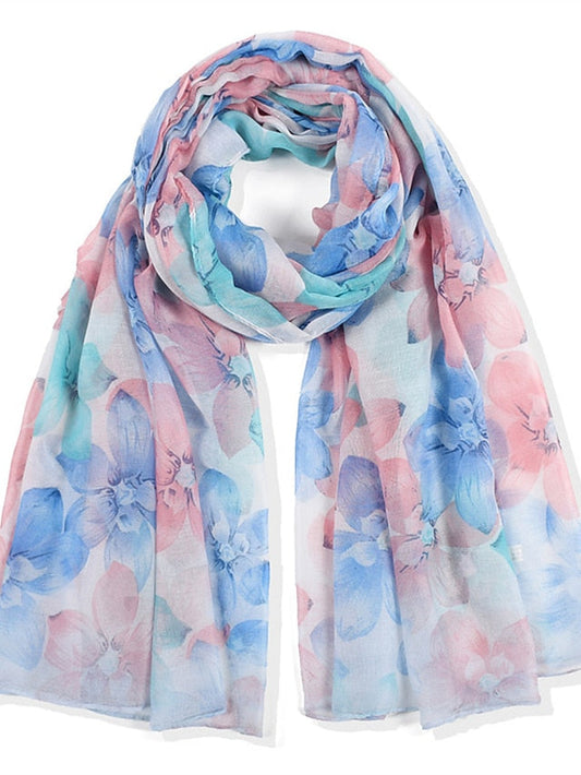 New High Quality Flower Scarf Women Long Scarves Candy Color Shawl Female Hijab Wrap Summer Beachwear Cover-ups for Women