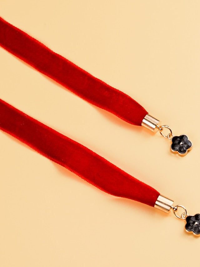 Belt Cloth Black Gray Red Chain Outdoor Street Daily Holiday Floral / Spring / Summer / Fall / Winter for Women