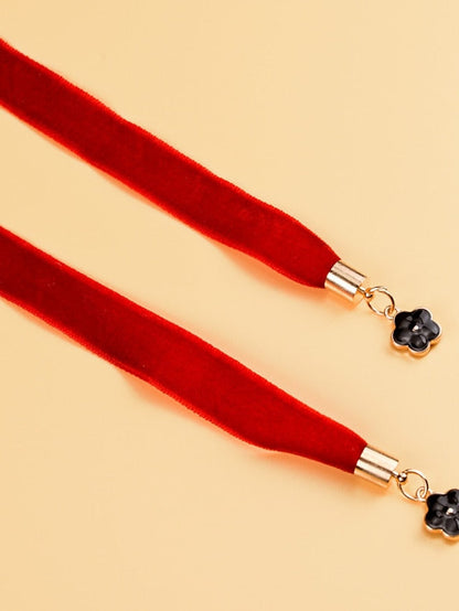 Belt Cloth Black Gray Red Chain Outdoor Street Daily Holiday Floral / Spring / Summer / Fall / Winter for Women