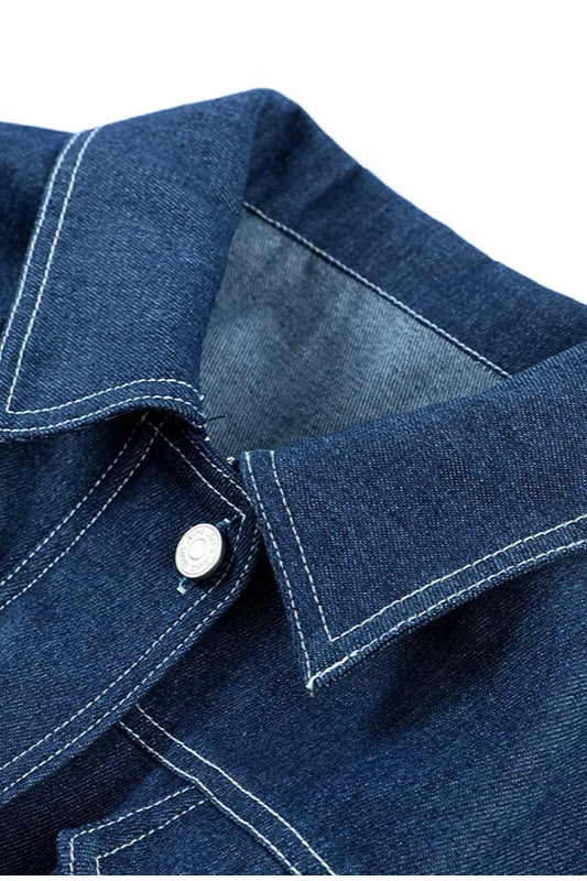 Washed Denim Slim Shirt Jacket