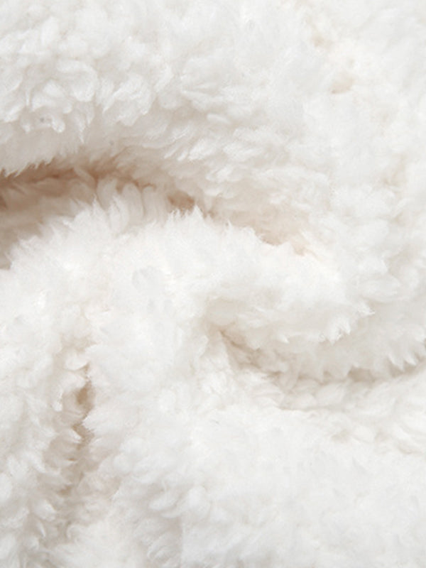 Solid Off Shoulder Fuzzy Long Sleeve Tee & Mini Skirt Set