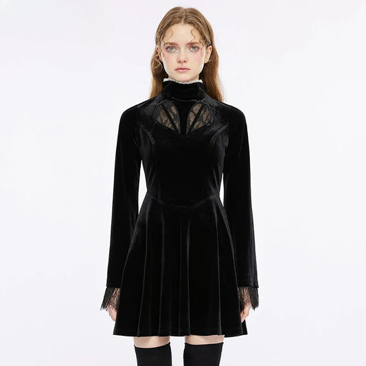 Punk Front Zippered  Adjustable Wide Shoulder Straps Dress