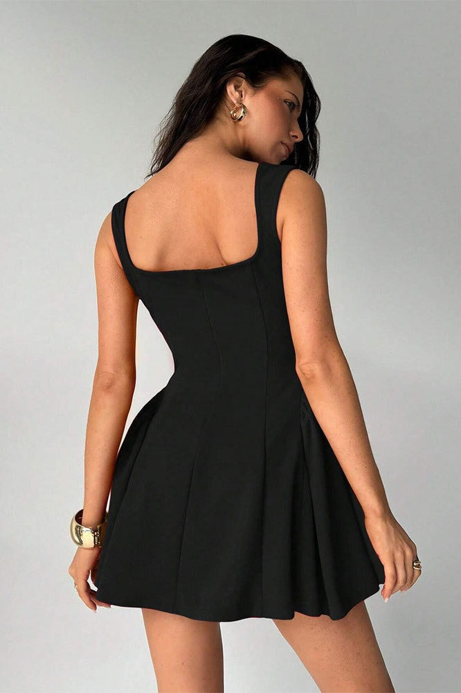 Square Neck Tank Ruched Mini Dress