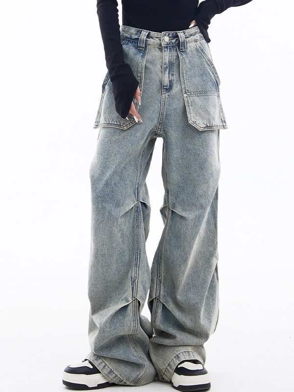 High waisted slimming versatile Cargo Jeans