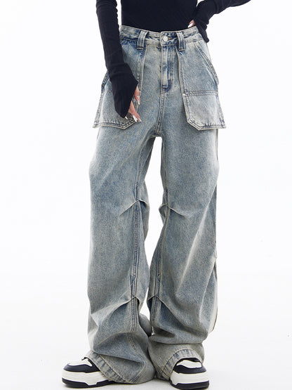 High waisted slimming versatile Cargo Jeans