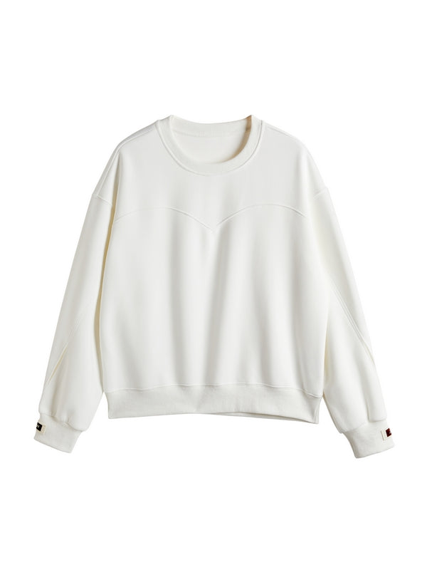 Solid Color Sleeve Embellished Oversized Hoodie