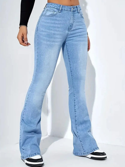 American Retro Micro-Boob Flare Jeans