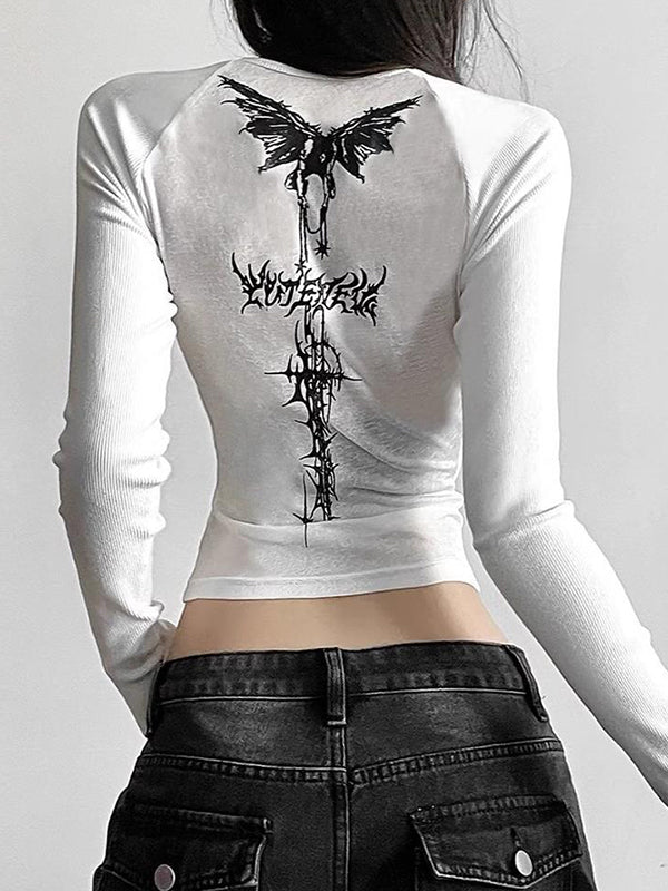 Wings Print Long Sleeve Knits