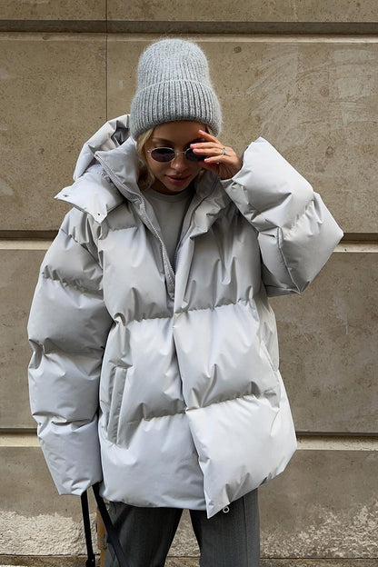 Relaxed Fit Quilted Longline Coat