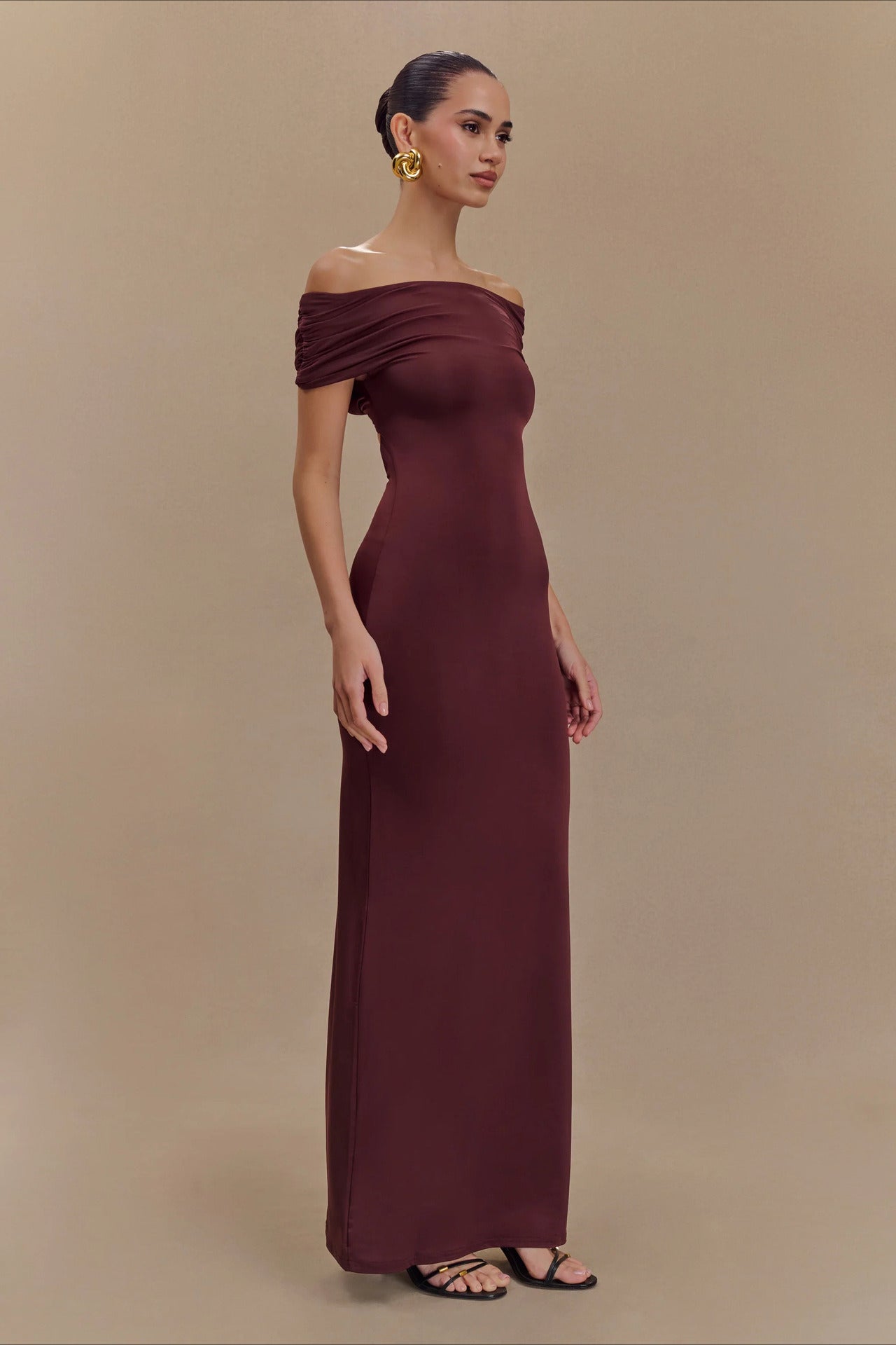 Bodycon Off Shoulder Backless Midi Dress