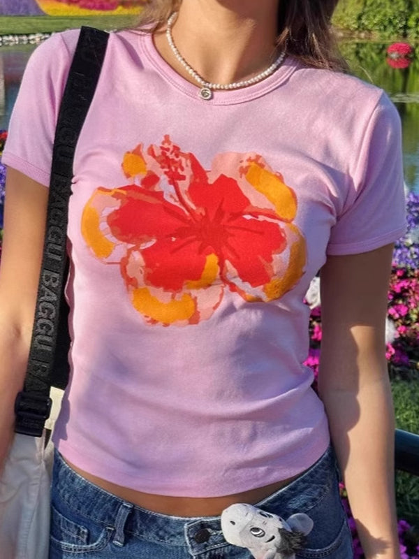 Floral Print Short Sleeve Tee