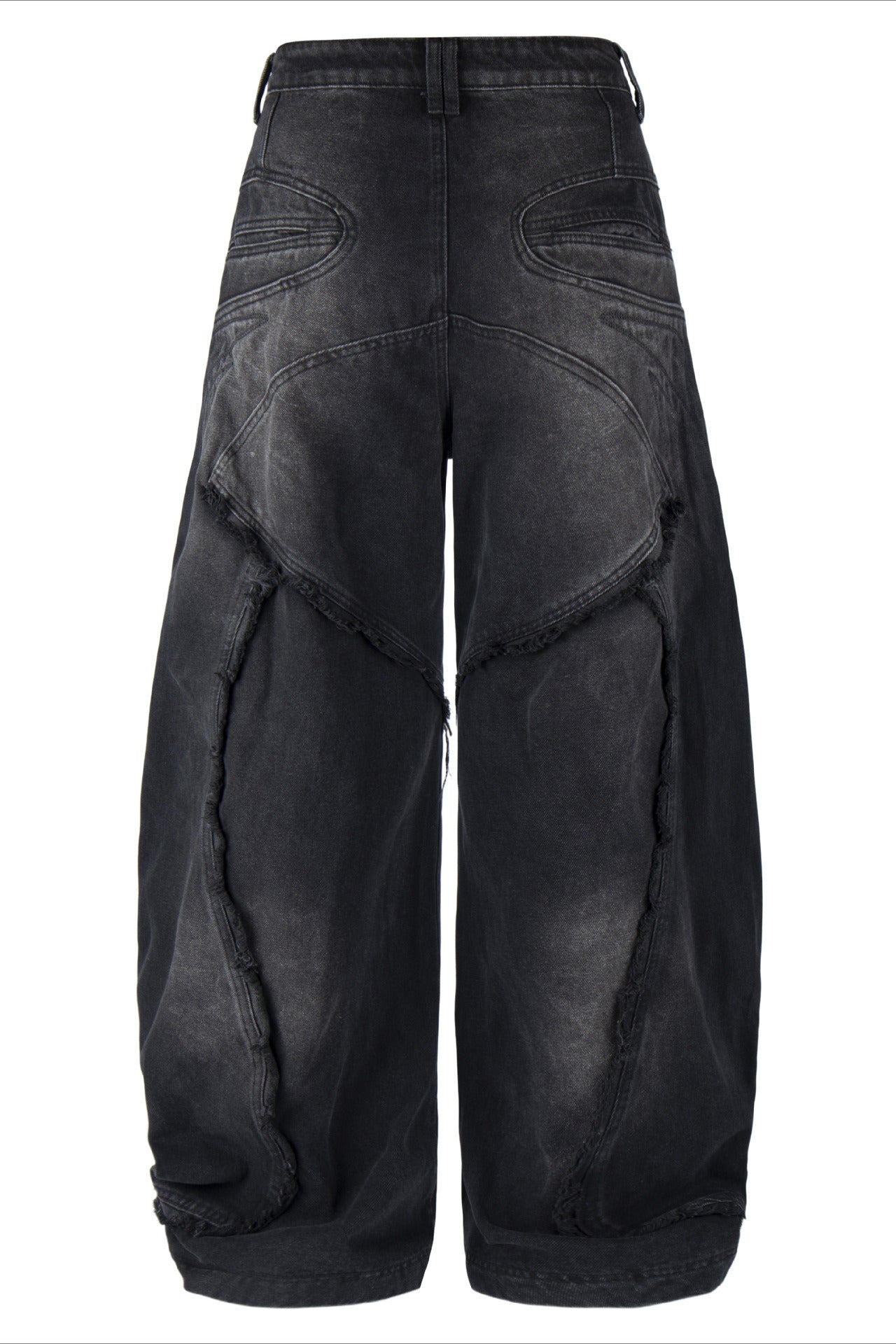 Gothic Frayed Tassel Distressed Straight Leg Pants