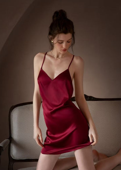 Scarlet Whisper - Backless Satin Nightdress