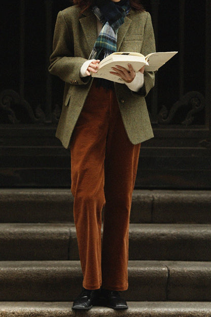 Wool Blend Single Breasted Blazer