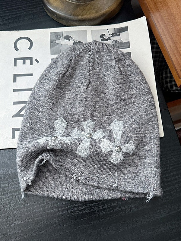 Versatile Punk Dark Solid Knit Hat
