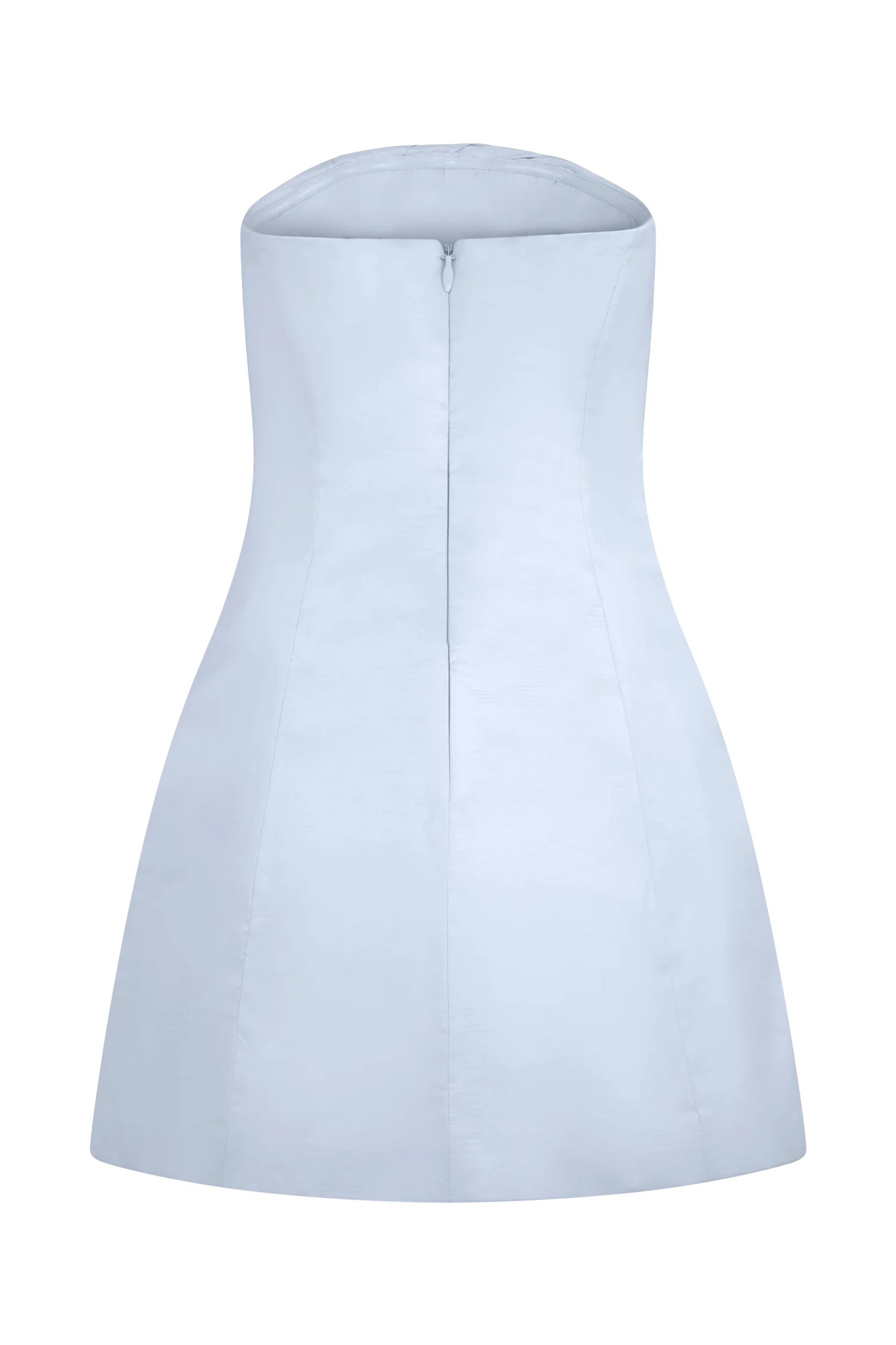 Leslie Gathered Taffeta Mini Dress - Frosted Blue