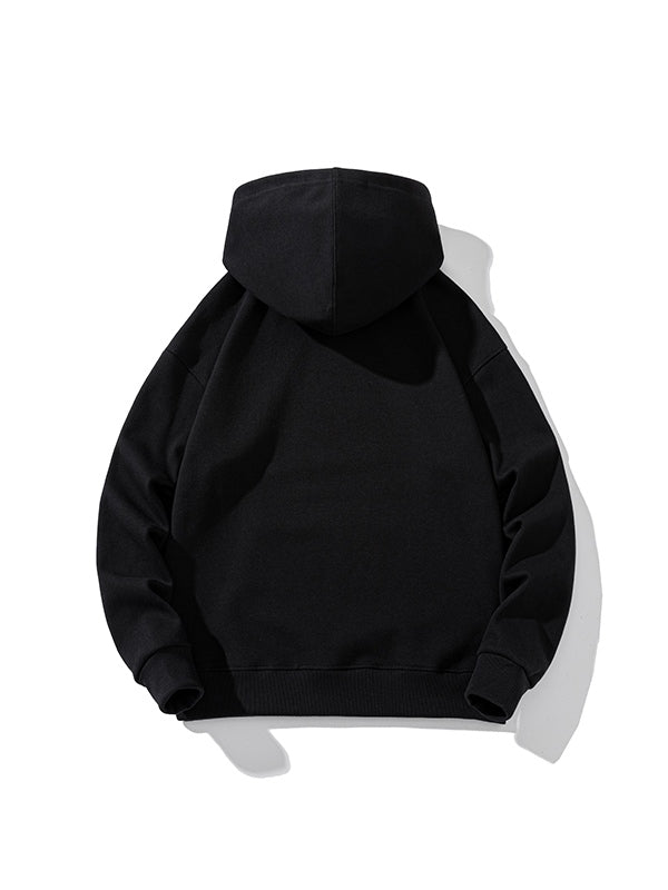 Men’s Solid Color Pure Cotton Drop Shoulder Oversized Hoodie