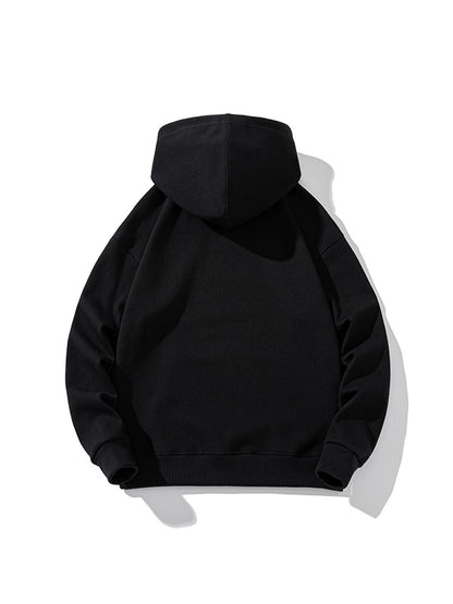 Men’s Solid Color Pure Cotton Drop Shoulder Oversized Hoodie