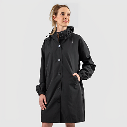 Chaqueta impermeable clásica con capucha para mujer | Ideal para actividades al aire libre