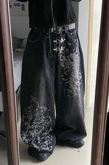 Unique Pattern Casual Loose Pants