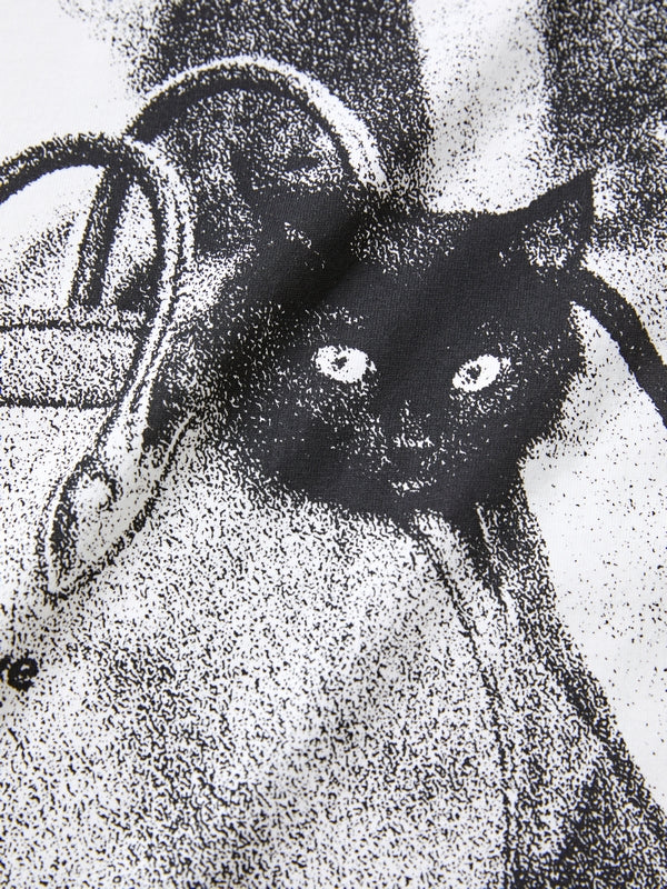 Cat Print Short Sleeve Tee