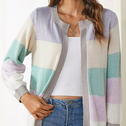 Cárdigan de punto a rayas para mujer | Ideal para otoño/invierno