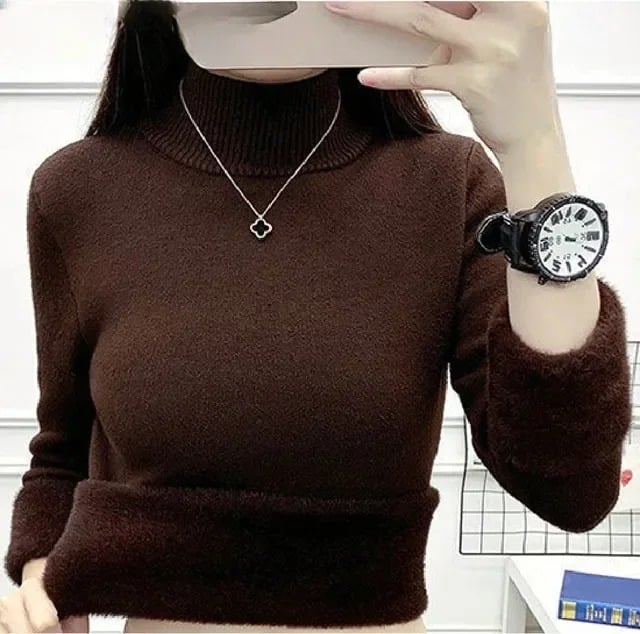 Jersey de cuello alto para mujer con forro polar | Ideal para otoño/invierno