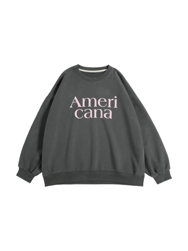 Contrast Color Letter Print Oversized Sweatshirt