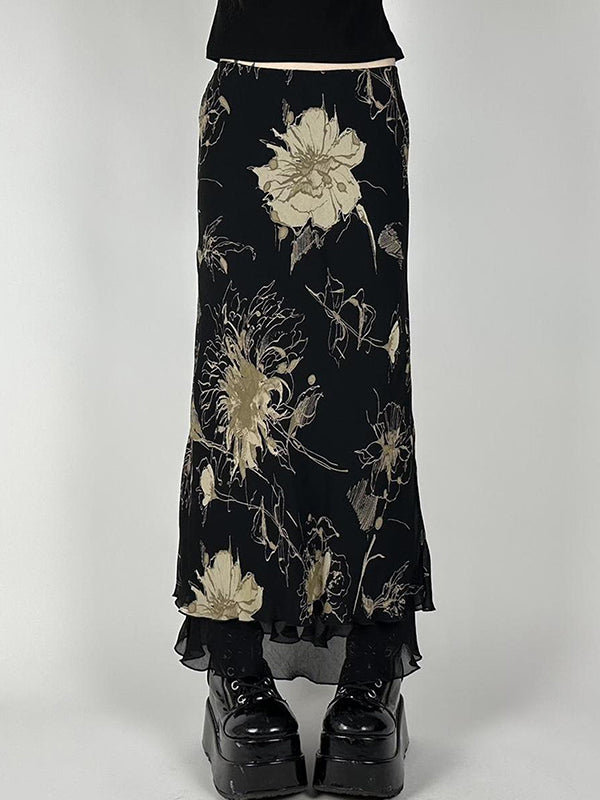 Floral Print Maxi Skirt