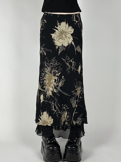 Floral Print Maxi Skirt