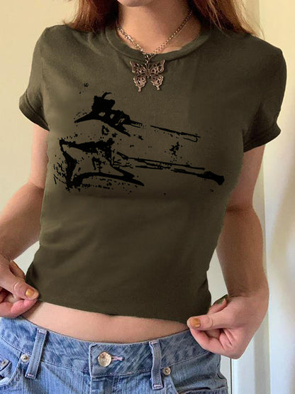 Guitar Print Short Sleeve Tee