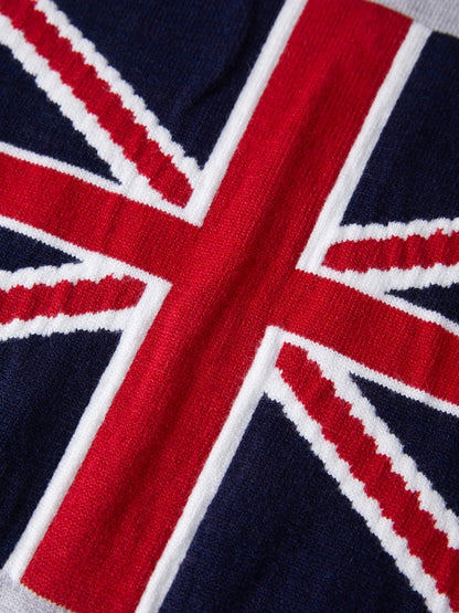 Flag Jacquard Crew Neck Pullover Sweater