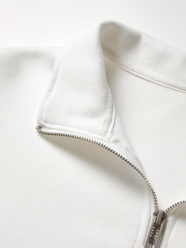 Denim Splice Letter Print Lapel Neck Oversized Hoodie