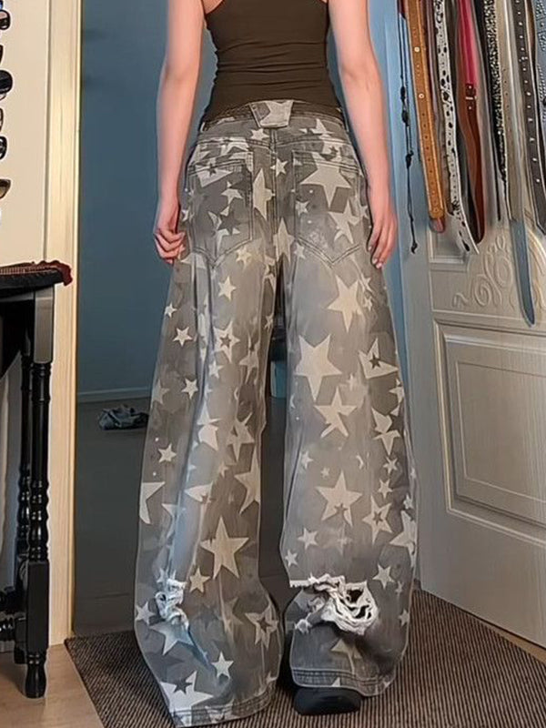 American Vintage Washed Stars Ripped Jeans