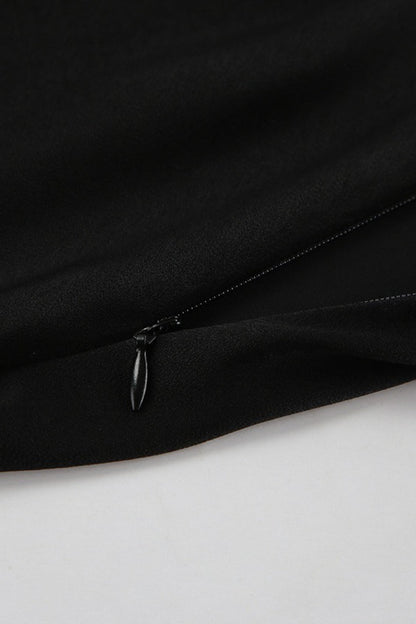 V Neck Tie Front Satin Top Maxi Skirt Set