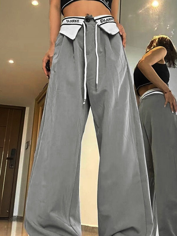 Vintage Turned Waist Straight Leg Pants