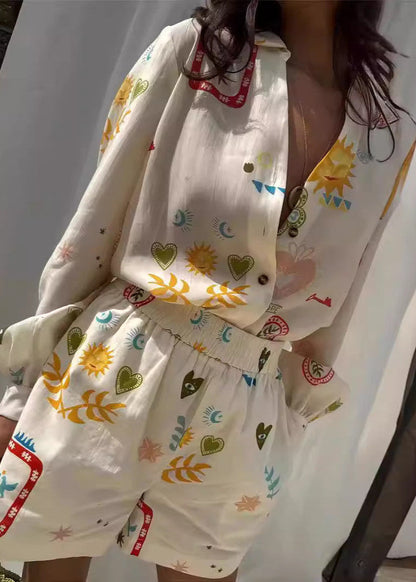 Solea - Sun & Symbol Button-Down Shorts Set