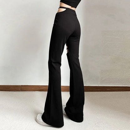 Black Utility Belt Cargo Pants