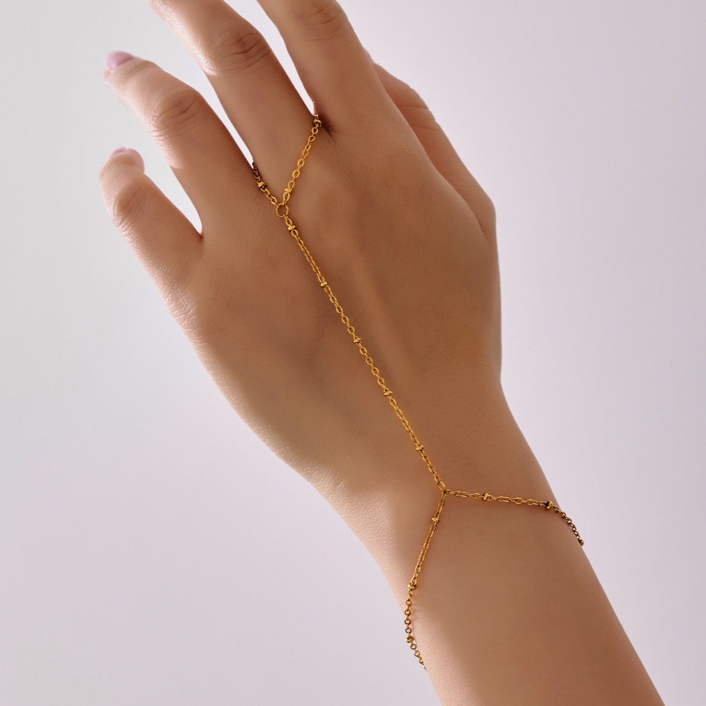 18K Gold Plated Stainless Steel Knuckle Finger Bracelet