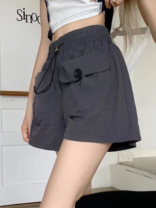 Dual Pocket Drawstring Shorts