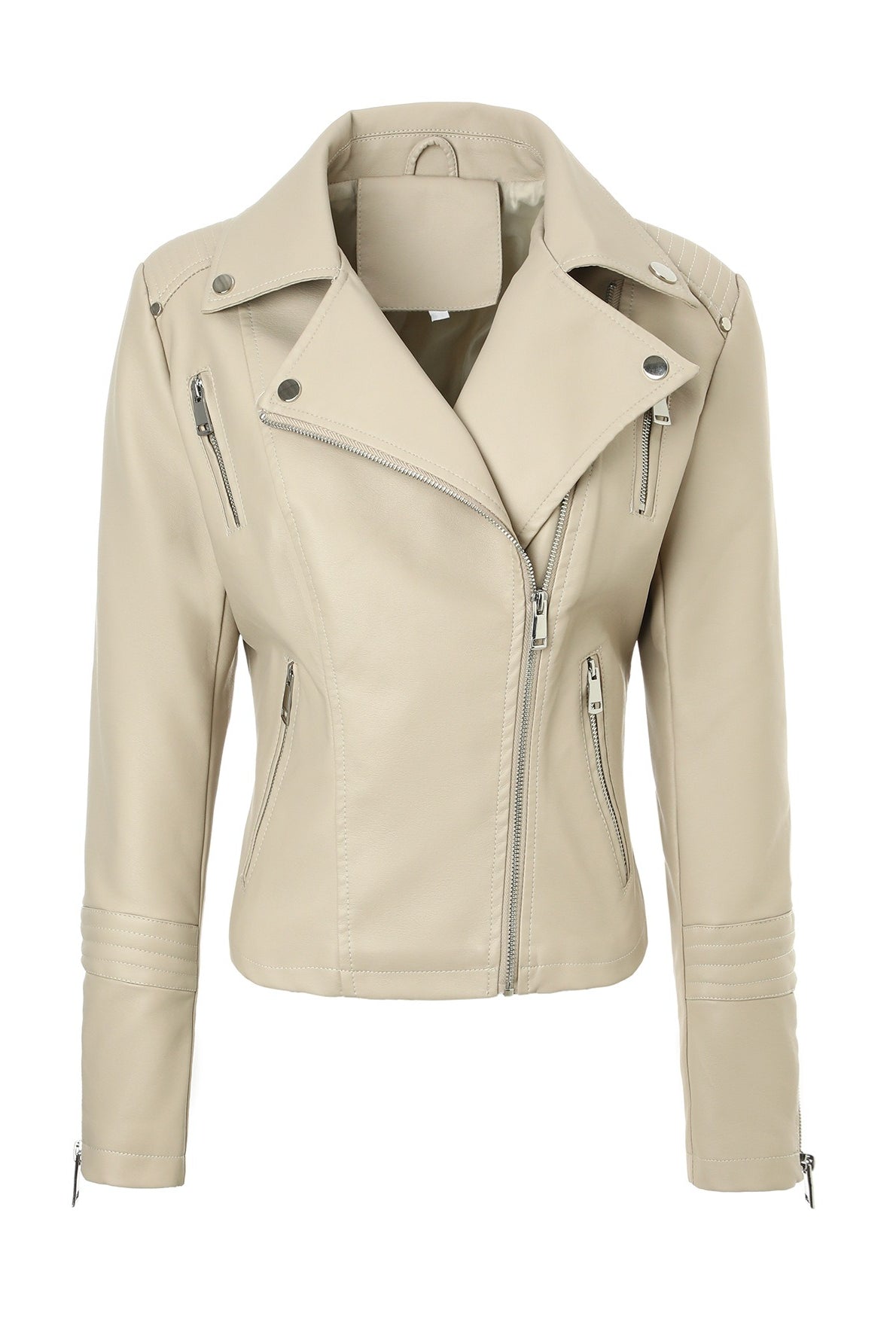 PU Leather Vintage Moto Plus-size Jacket