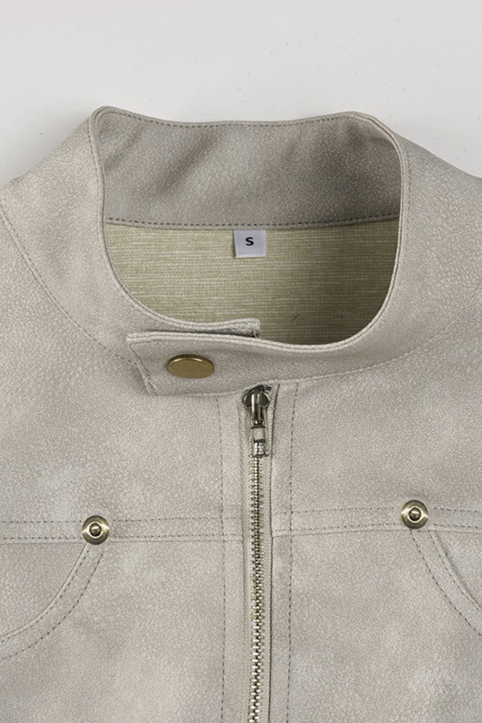 Zipped Leather Motorcycle Jacket