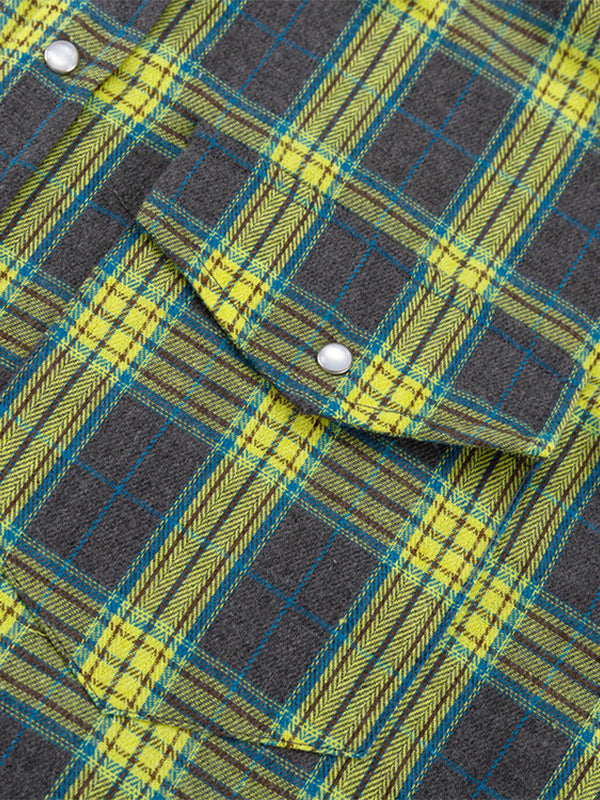 Vintage Plaid Print Long Sleeve Blouse