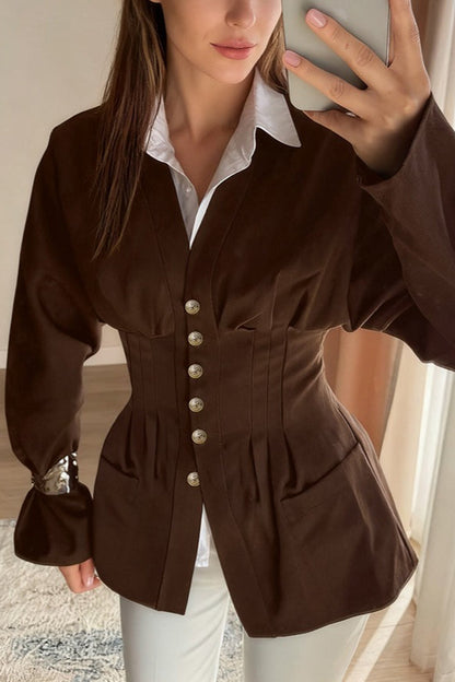 Retro Tailored Pintuck Blouse