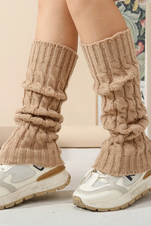 Cable Knit Chunky Slouchy Boot Leg Warmers