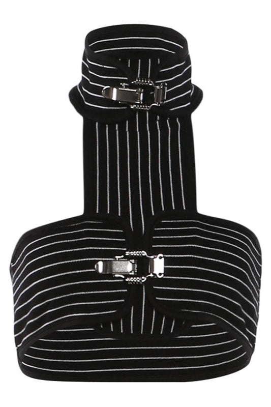 Cyber High Neck Slim Fit Crop Top