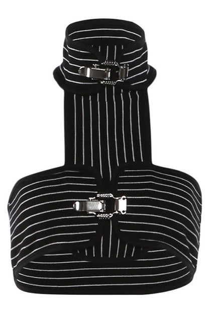 Cyber High Neck Slim Fit Crop Top
