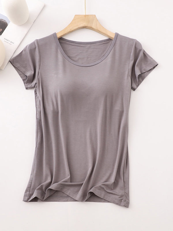 Modal Built-In Padding Short Sleeve