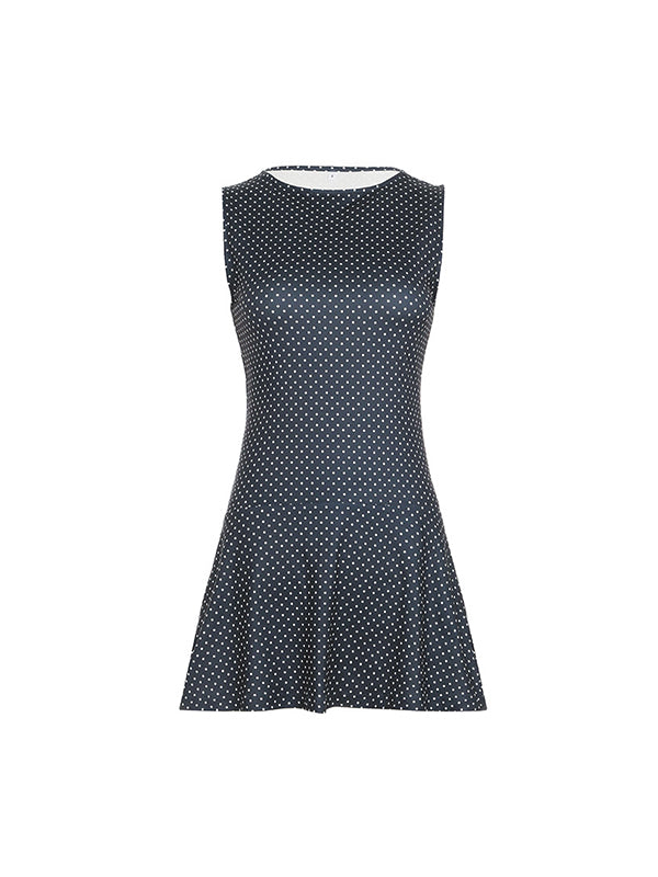 Vintage Polka Dot Print Mini Dress